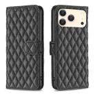 For iPhone 17 Pro Max Diamond Lattice Wallet Flip Leather Phone Case(Black) - 1