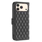 For iPhone 17 Pro Max Diamond Lattice Wallet Flip Leather Phone Case(Black) - 3