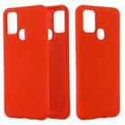 For Samsung Galaxy A21s Pure Color Liquid Silicone Shockproof Full Coverage Case(Red) - 1