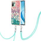 For Xiaomi Mi 11 Lite Electroplating IMD TPU Phone Case with Lanyard(Colorful Scales) - 1