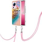 For Xiaomi 13 Lite 5G Electroplating IMD TPU Phone Case with Lanyard(Dream Butterfly) - 1