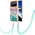 For Xiaomi Poco X4 Pro 5G Electroplating IMD TPU Phone Case with Lanyard(Colorful Scales) - 1