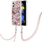 For Xiaomi Redmi Note 11T Pro/Note 11T Pro+ Electroplating IMD TPU Phone Case with Lanyard(Pink Scales) - 1