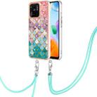 For Xiaomi Redmi 10C Electroplating IMD TPU Phone Case with Lanyard(Colorful Scales) - 1