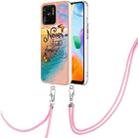 For Xiaomi Redmi 10C Electroplating IMD TPU Phone Case with Lanyard(Dream Butterfly) - 1