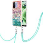 For Xiaomi Redmi 12C/11A 4G Global Electroplating IMD TPU Phone Case with Lanyard(Colorful Scales) - 1