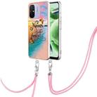 For Xiaomi Redmi 12C/11A 4G Global Electroplating IMD TPU Phone Case with Lanyard(Dream Butterfly) - 1