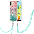 For Xiaomi Redmi A1 Electroplating IMD TPU Phone Case with Lanyard(Colorful Scales) - 1