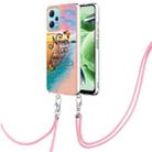 For Xiaomi Redmi Note 12 5G Global/Note 12 5G China Electroplating IMD TPU Phone Case with Lanyard(Dream Butterfly) - 1