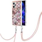 For Xiaomi Redmi Note 12 Pro+ Global Electroplating IMD TPU Phone Case with Lanyard(Pink Scales) - 1