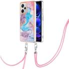 For Xiaomi Redmi Note 12 Pro+ Global Electroplating IMD TPU Phone Case with Lanyard(Blue Marble) - 1