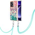 For Xiaomi Poco F5 5G / Redmi Note 12 Turbo Electroplating IMD TPU Phone Case with Lanyard(Colorful Scales) - 1