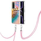 For Xiaomi Poco F5 Pro 5G / Redmi K60 Electroplating IMD TPU Phone Case with Lanyard(Dream Butterfly) - 1