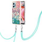 For Xiaomi Redmi Note 12 4G Global Electroplating IMD TPU Phone Case with Lanyard(Colorful Scales) - 1
