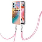 For Xiaomi Redmi Note 12 4G Global Electroplating IMD TPU Phone Case with Lanyard(Dream Butterfly) - 1