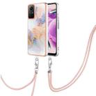 For Xiaomi Redmi Note 12S 4G Electroplating IMD TPU Phone Case with Lanyard(White Marble) - 1