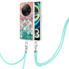 For Xiaomi Redmi A3 Electroplating IMD TPU Phone Case with Lanyard(Colorful Scales) - 1