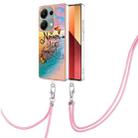 For Xiaomi Redmi Note 13 Pro 4G Global  Electroplating IMD TPU Phone Case with Lanyard(Dream Butterfly) - 1