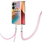 For Xiaomi Poco M6 Pro 4G Electroplating IMD TPU Phone Case with Lanyard(Dream Butterfly) - 1