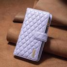 For iPhone 16 Pro Max Diamond Lattice Zipper Wallet Leather Flip Phone Case(Purple) - 2