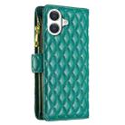 For iPhone 17 Diamond Lattice Zipper Wallet Leather Flip Phone Case(Green) - 3