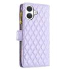 For iPhone 17 Diamond Lattice Zipper Wallet Leather Flip Phone Case(Purple) - 3