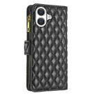 For iPhone 17 Diamond Lattice Zipper Wallet Leather Flip Phone Case(Black) - 3