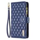 For iPhone 17 Air Diamond Lattice Zipper Wallet Leather Flip Phone Case(Blue) - 2