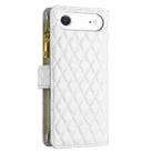 For iPhone 17 Air Diamond Lattice Zipper Wallet Leather Flip Phone Case(White) - 3