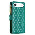 For iPhone 17 Air Diamond Lattice Zipper Wallet Leather Flip Phone Case(Green) - 3
