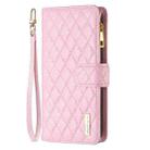 For iPhone 17 Air Diamond Lattice Zipper Wallet Leather Flip Phone Case(Pink) - 2