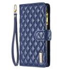 For iPhone 17 Pro Max Diamond Lattice Zipper Wallet Leather Flip Phone Case(Blue) - 2