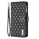 For iPhone 17 Pro Max Diamond Lattice Zipper Wallet Leather Flip Phone Case(Black) - 2