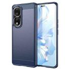 For Honor 80 Pro Brushed Texture Carbon Fiber TPU Phone Case(Blue) - 1
