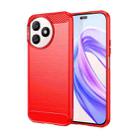 For Honor X50i+ Brushed Texture Carbon Fiber TPU Phone Case(Red) - 1