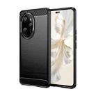 For Honor 100 Pro Brushed Texture Carbon Fiber TPU Phone Case(Black) - 1