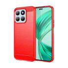 For Honor X8b Brushed Texture Carbon Fiber TPU Phone Case(Red) - 1