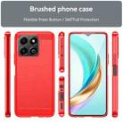 For Honor X6b Brushed Texture Carbon Fiber TPU Phone Case(Red) - 2