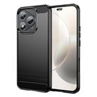 For Honor X70i Brushed Texture Carbon Fiber TPU Phone Case(Black) - 1