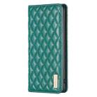 For iPhone 15 Pro Diamond Lattice Magnetic Leather Flip Phone Case(Green) - 2