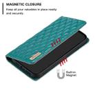 For iPhone 15 Pro Diamond Lattice Magnetic Leather Flip Phone Case(Green) - 6
