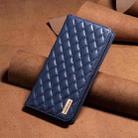 For iPhone 16 Pro Max Diamond Lattice Magnetic Leather Flip Phone Case(Blue) - 2