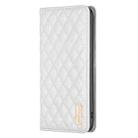 For iPhone 16 Pro Max Diamond Lattice Magnetic Leather Flip Phone Case(White) - 3