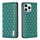 For iPhone 16 Pro Max Diamond Lattice Magnetic Leather Flip Phone Case(Green) - 1