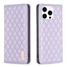 For iPhone 16 Pro Max Diamond Lattice Magnetic Leather Flip Phone Case(Purple) - 1