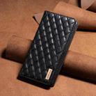 For iPhone 16 Pro Max Diamond Lattice Magnetic Leather Flip Phone Case(Black) - 2