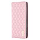 For iPhone 16 Diamond Lattice Magnetic Leather Flip Phone Case(Pink) - 3