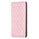 For iPhone 16 Plus Diamond Lattice Magnetic Leather Flip Phone Case(Pink) - 3