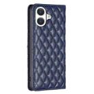For iPhone 17 Diamond Lattice Magnetic Leather Flip Phone Case(Blue) - 3