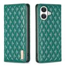 For iPhone 17 Diamond Lattice Magnetic Leather Flip Phone Case(Green) - 1